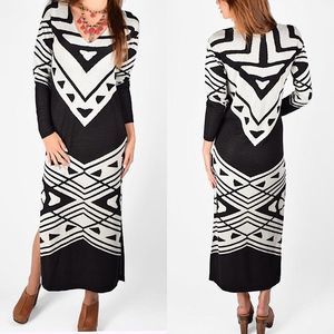 Free People Bauhaus Swit Dress Fitted Knit Long Sleeves Sz SP